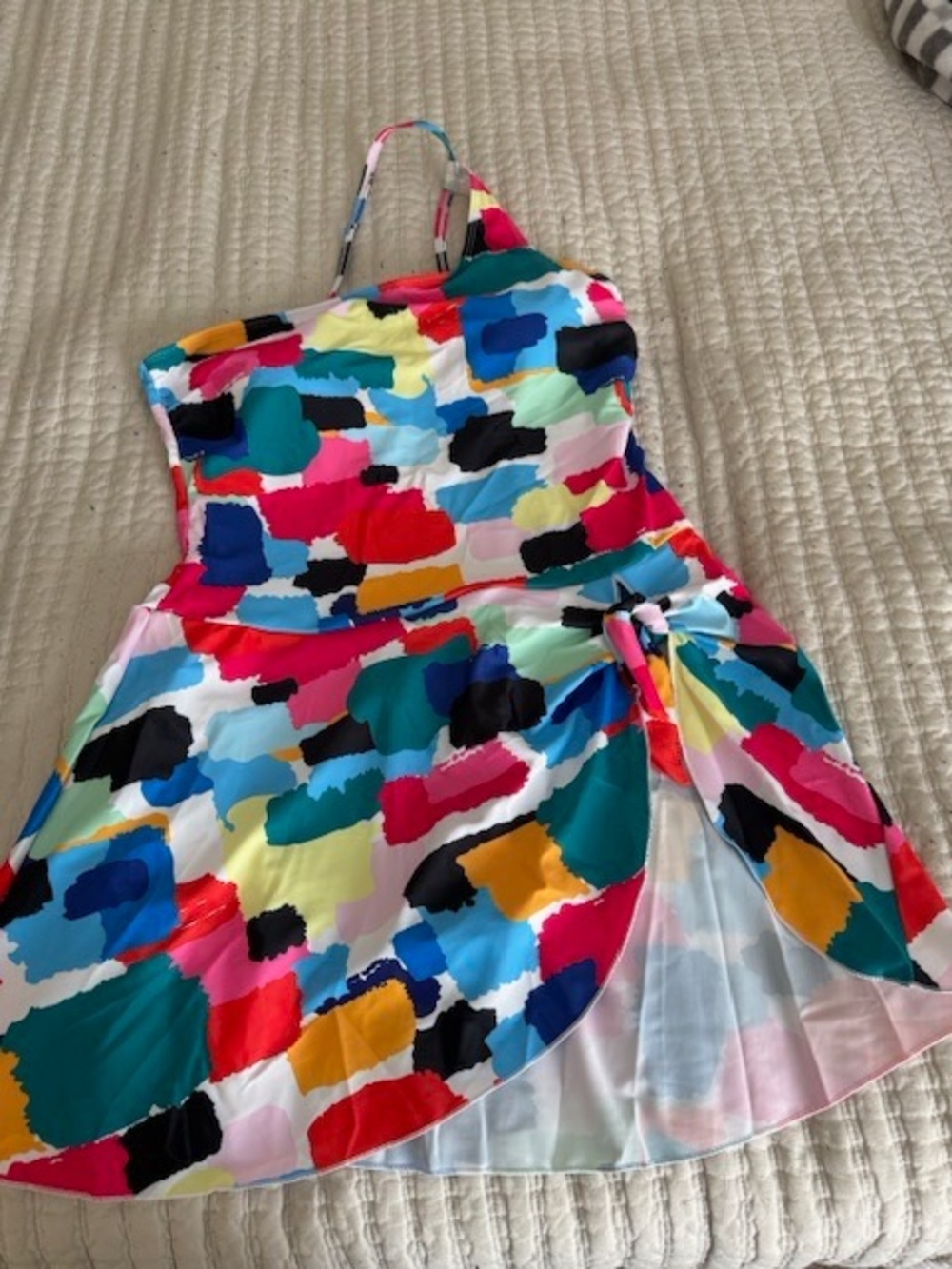 Cupshe Multicolor Abstract One-Piece with Tie Detail